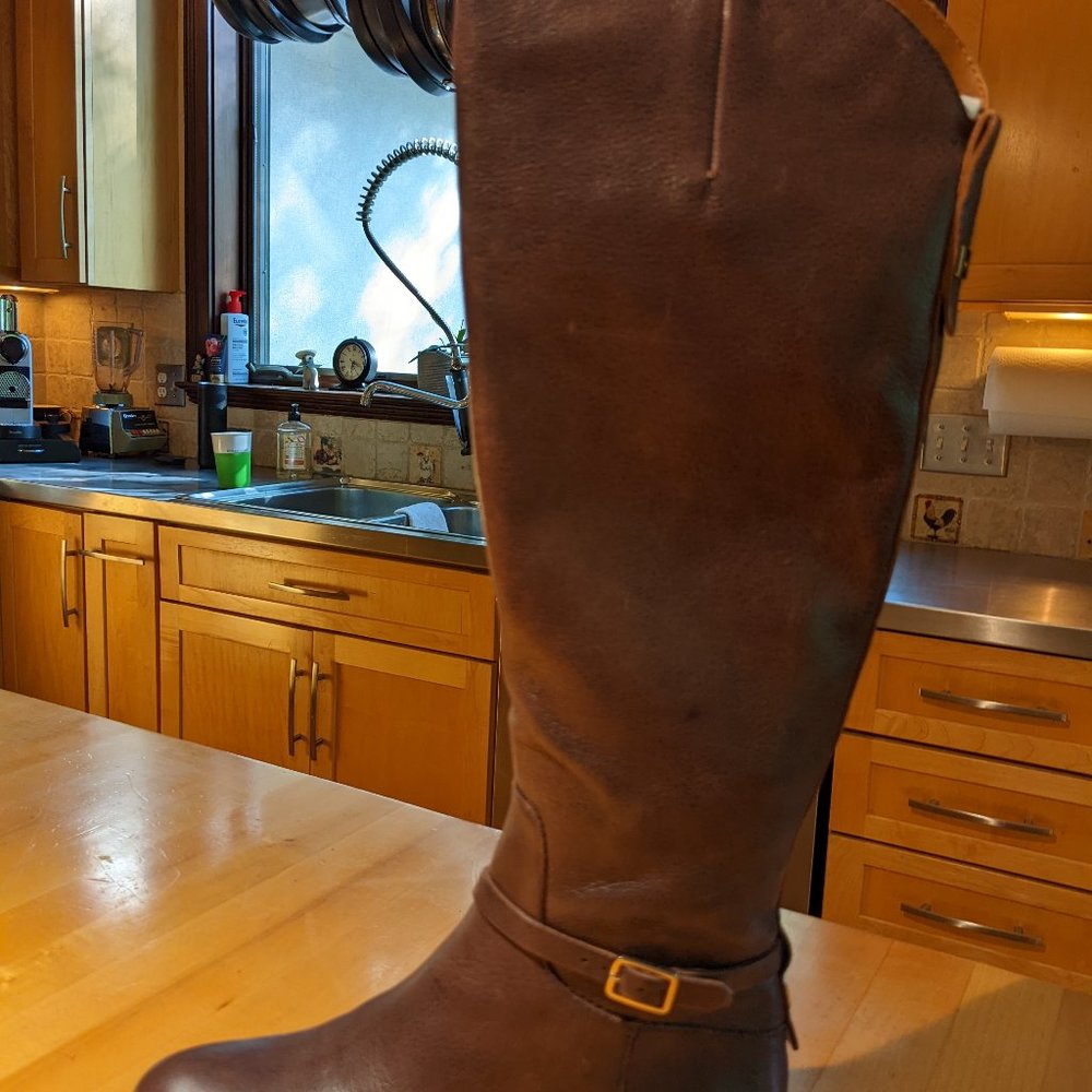 FrancoSarto women's leather boots, brown, size 7